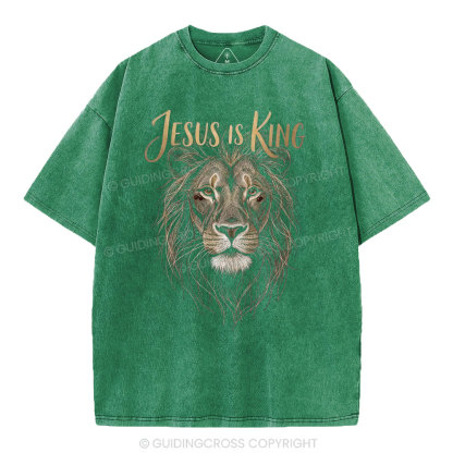 Jesus Is King Christian Washed T-Shirt