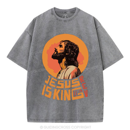 Jesus Is King Christian Washed T-Shirt