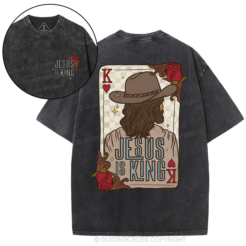 Jesus Is King Christian Washed T-Shirt