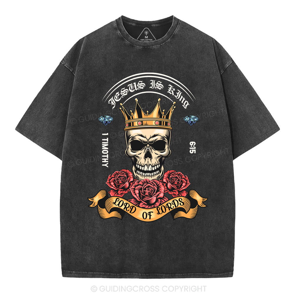 Jesus Is King Christian Washed T-Shirt