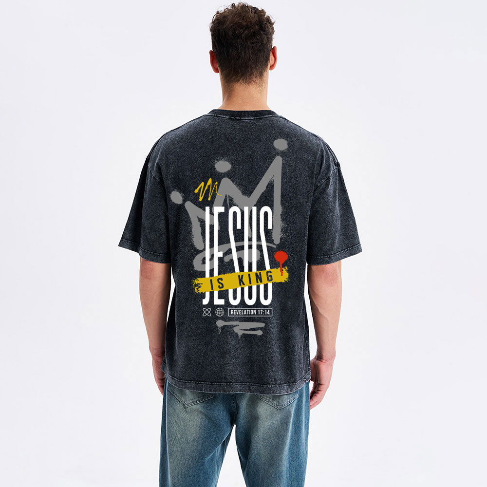 Jesus Is King Christian Washed T-Shirt