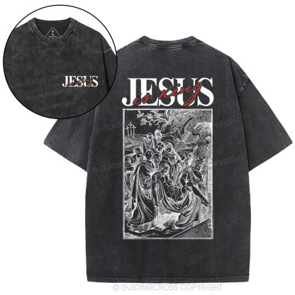 Jesus Is King Christian Washed T-Shirt