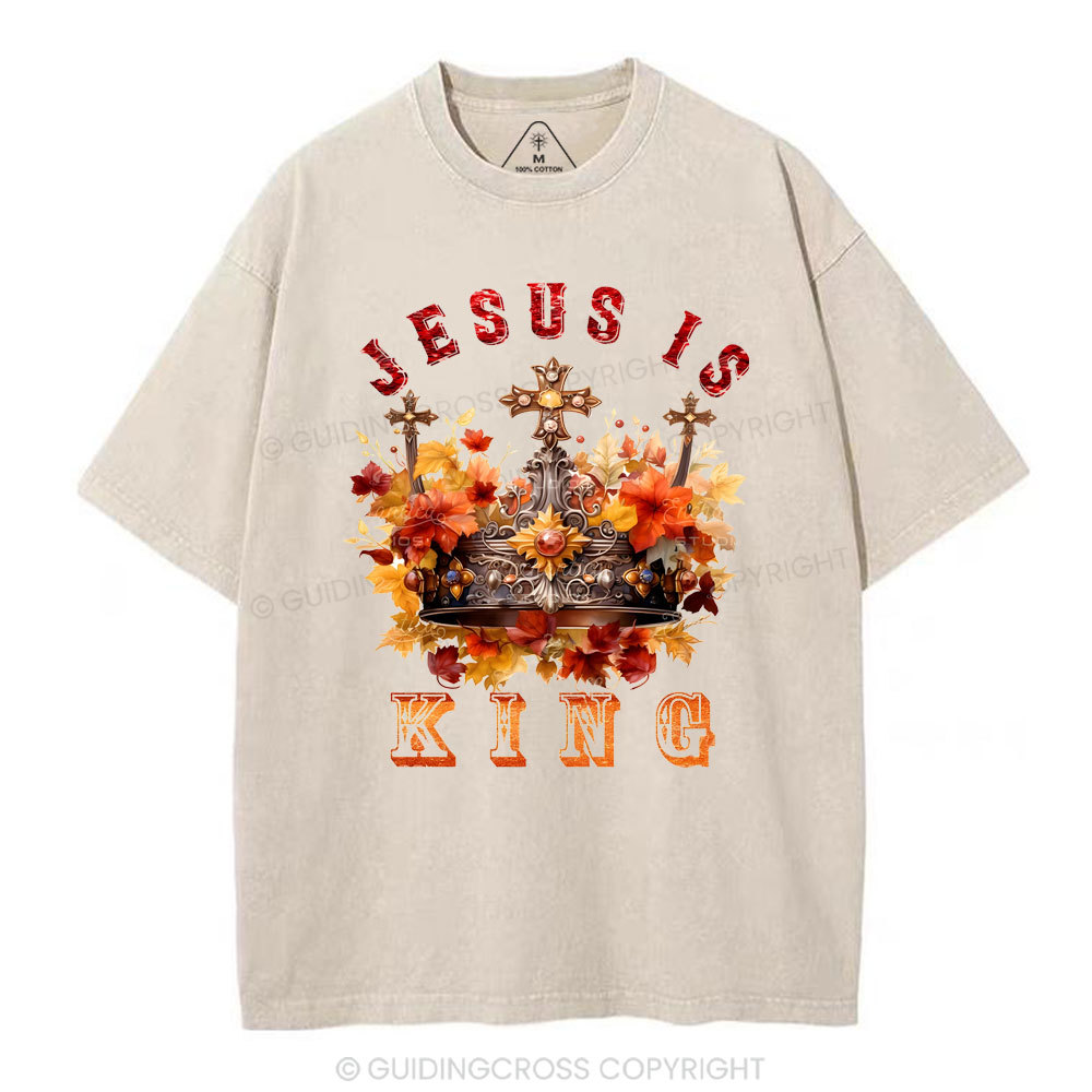 Jesus Is King Christian Washed T-Shirt