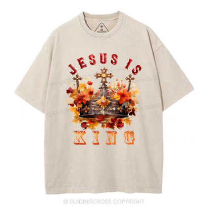 Jesus Is King Christian Washed T-Shirt