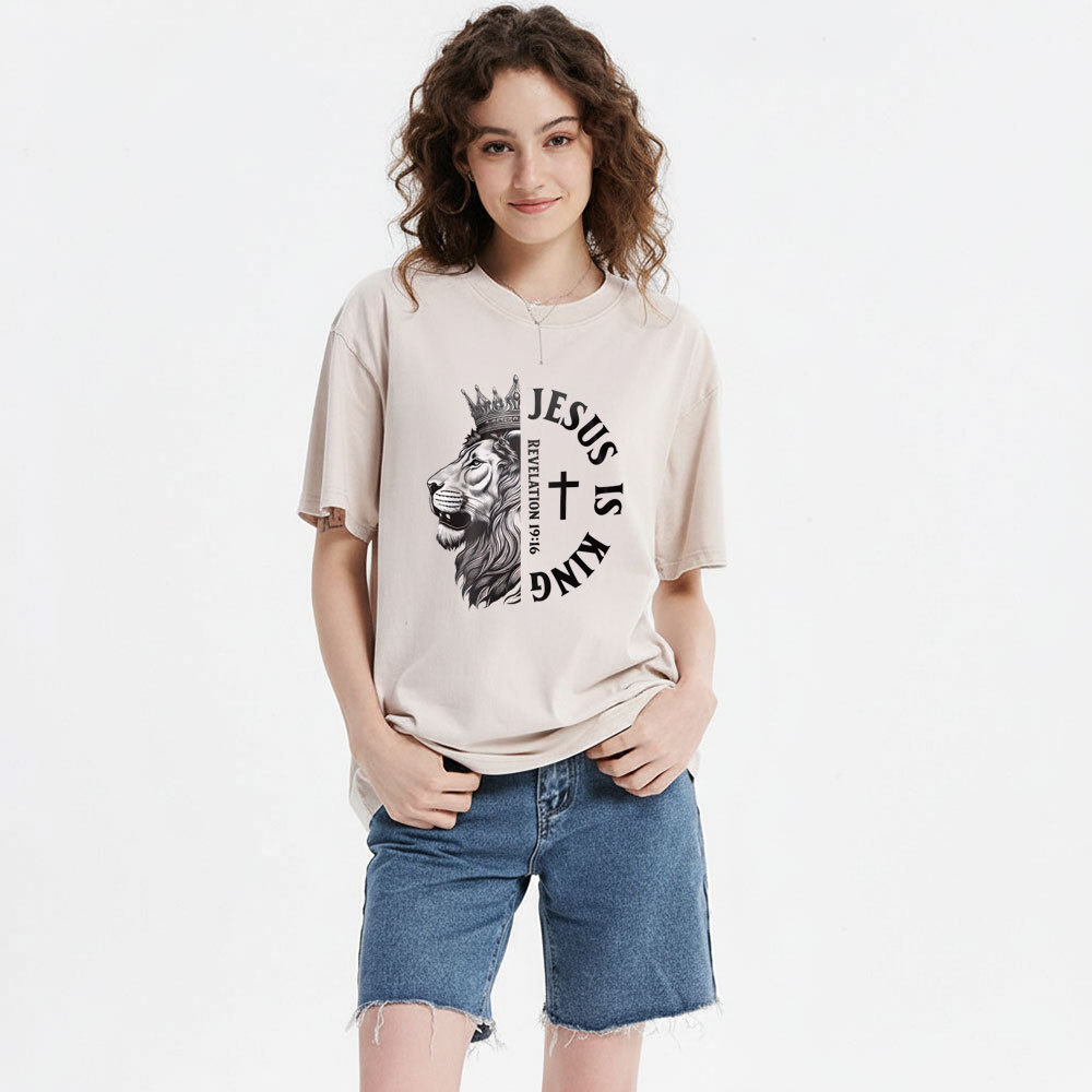 Jesus Is King Christian Washed T-Shirt