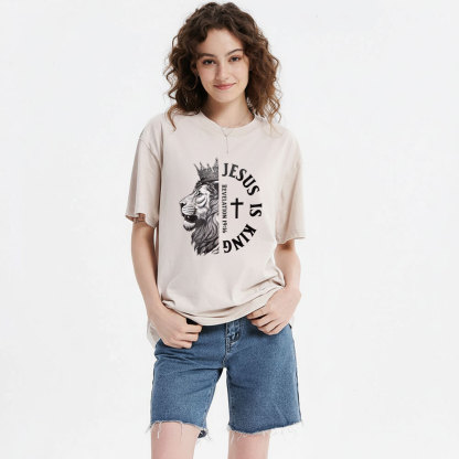Jesus Is King Christian Washed T-Shirt