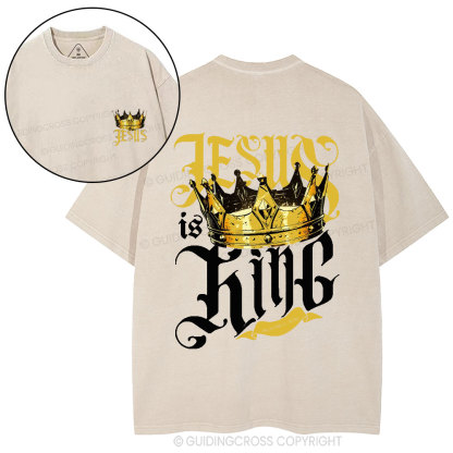 Jesus Is King Christian Washed T-Shirt
