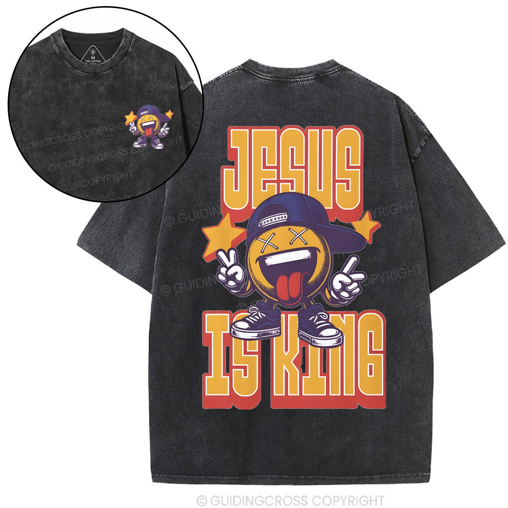 Jesus Is King Christian Washed T-Shirt