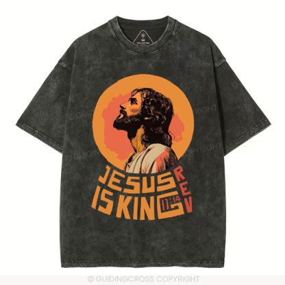 Jesus Is King Christian Washed T-Shirt