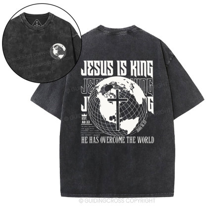 Jesus Is King Christian Washed T-Shirt