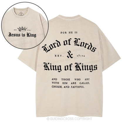 Jesus Is King Christian Washed T-Shirt