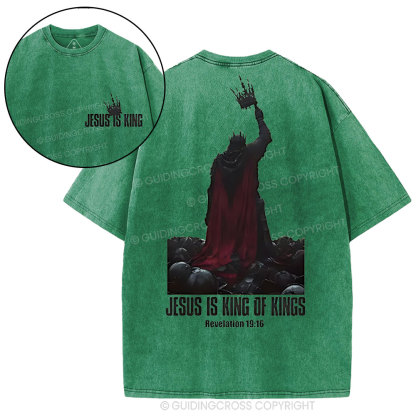Jesus Is King Christian Washed T-Shirt