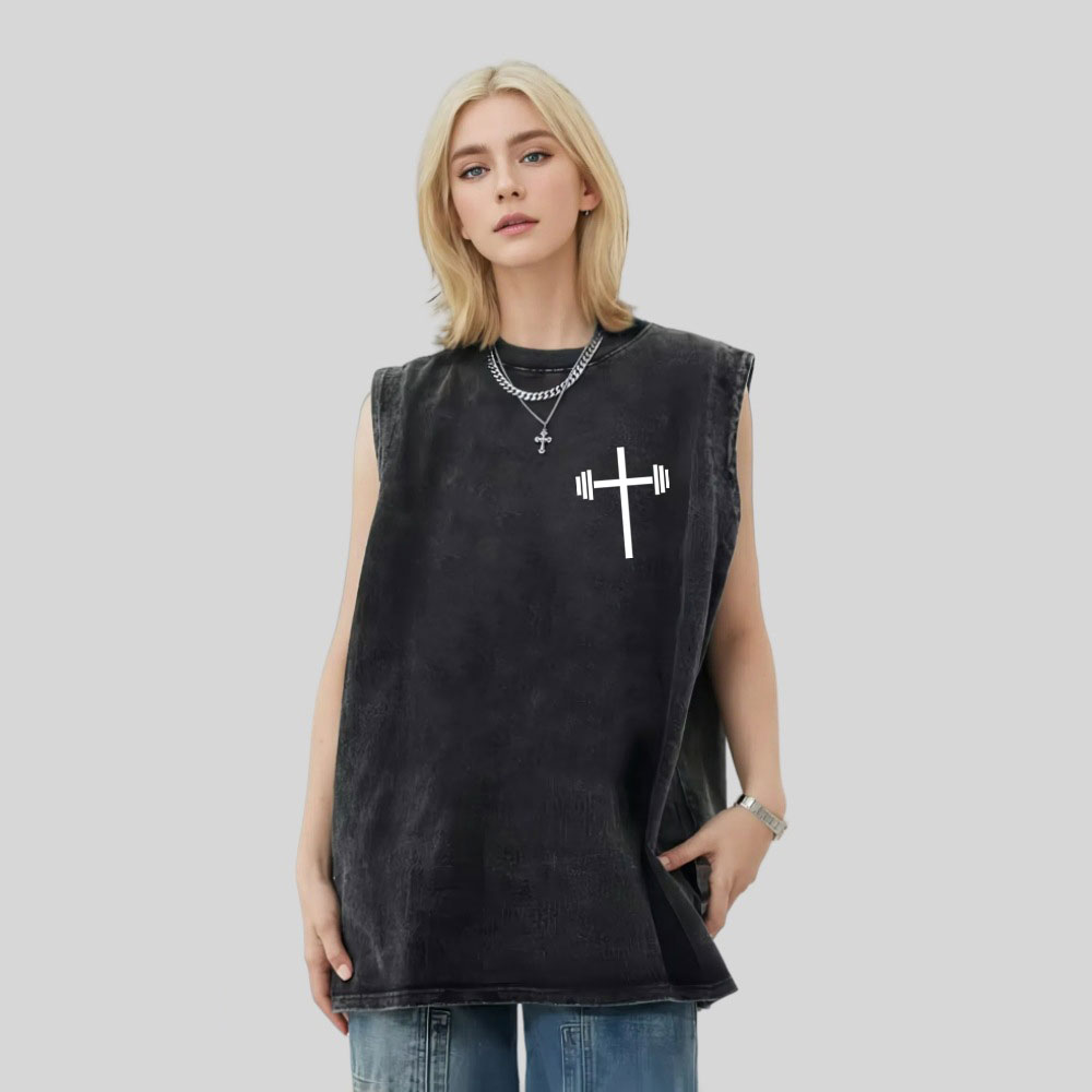 Jesus Is King Christian Washed Tank Top