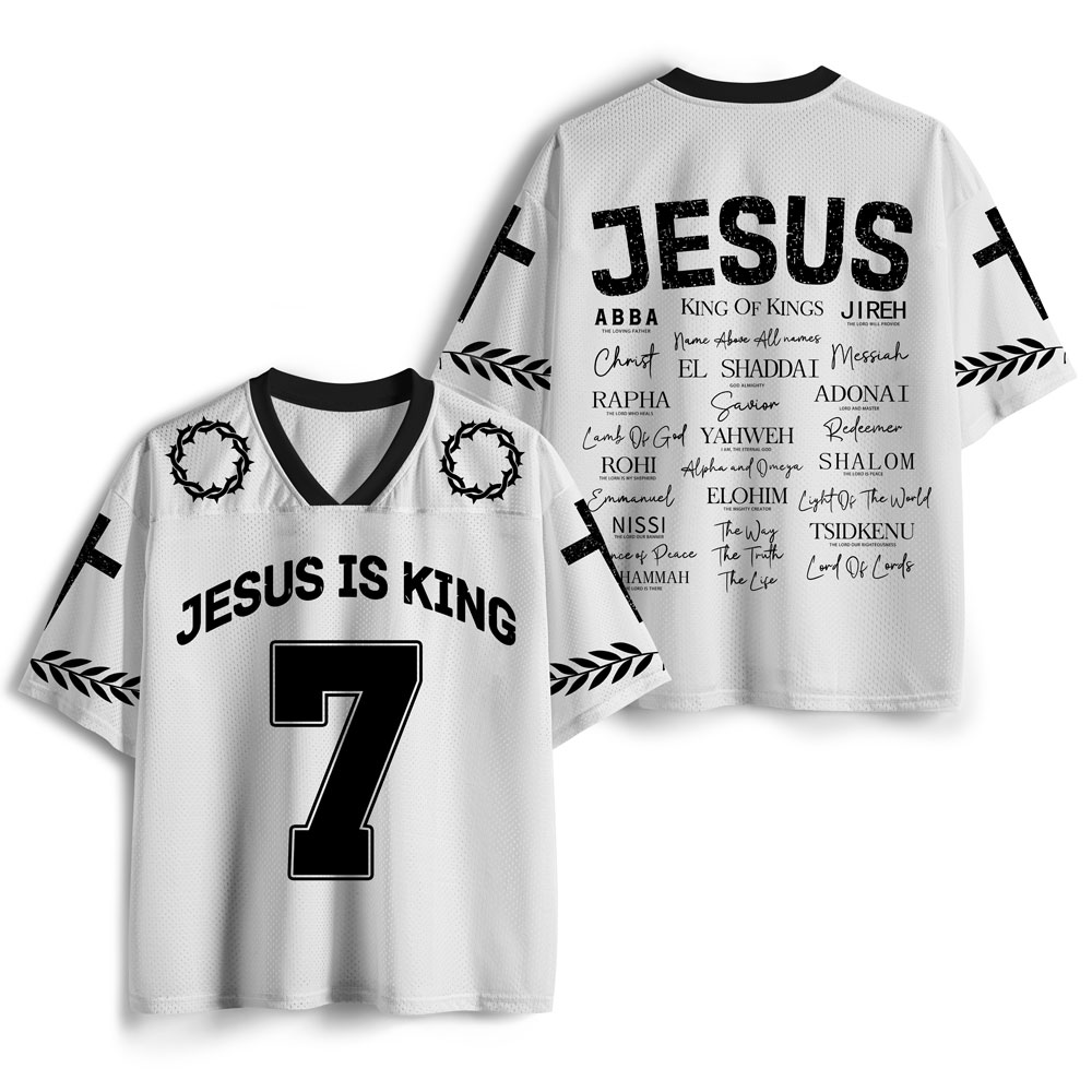 Jesus Is King Christian White Mesh Jersey
