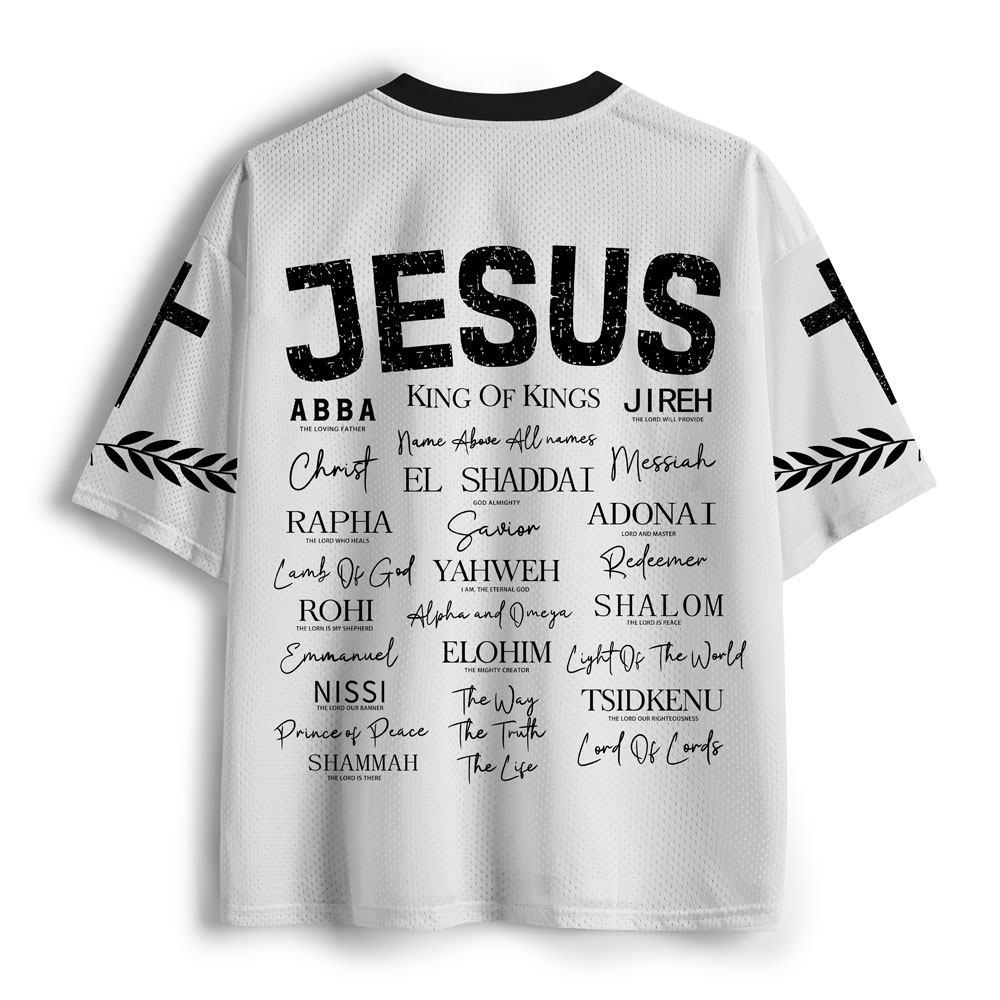 Jesus Is King Christian White Mesh Jersey
