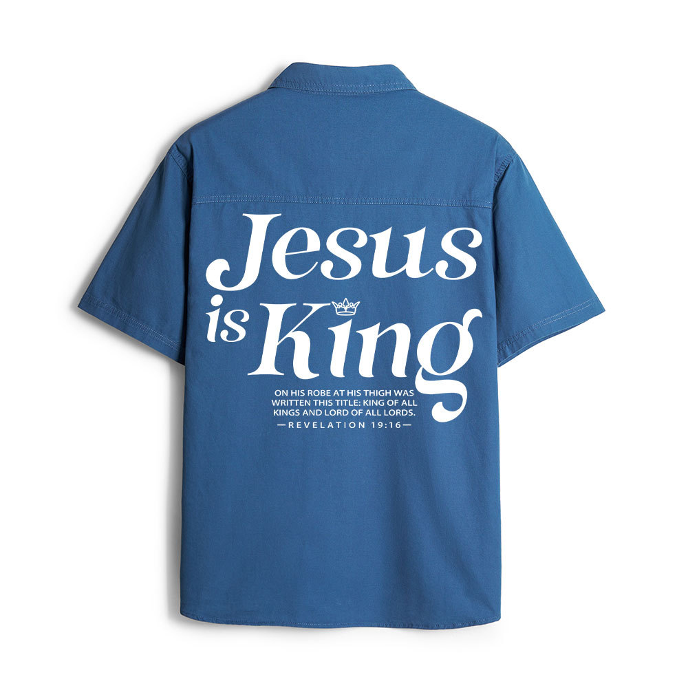 Jesus Is King Christian Work Shirt