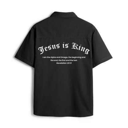 Jesus Is King Christian Work Shirt