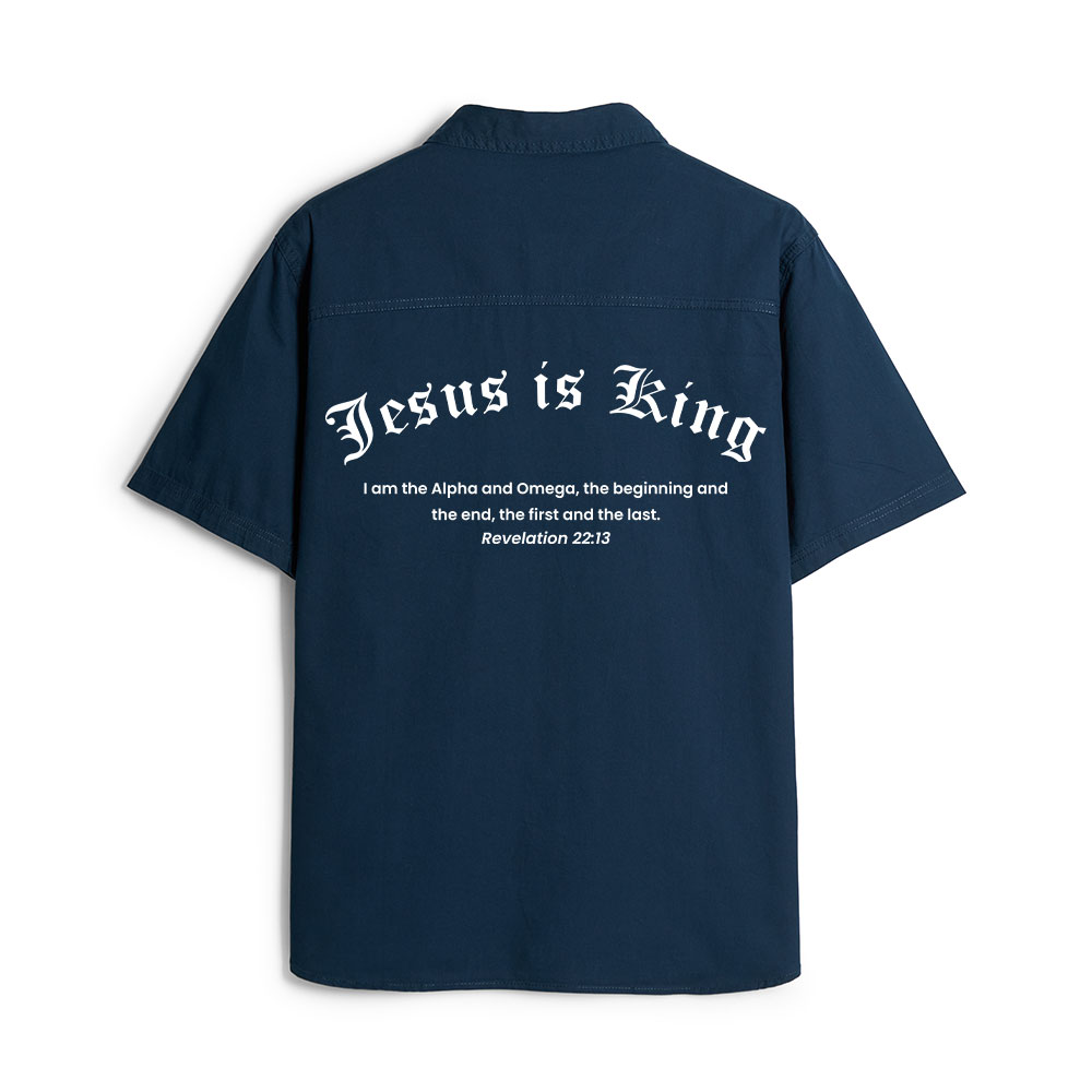 Jesus Is King Christian Work Shirt