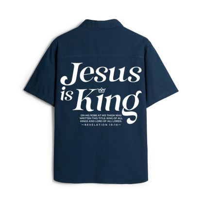 Jesus Is King Christian Work Shirt