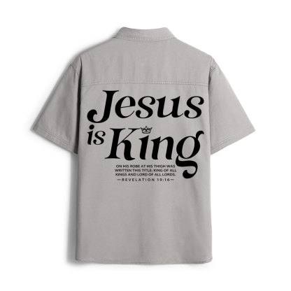 Jesus Is King Christian Work Shirt