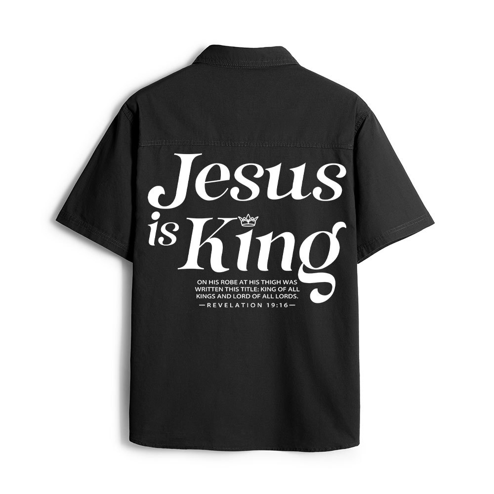 Jesus Is King Christian Work Shirt