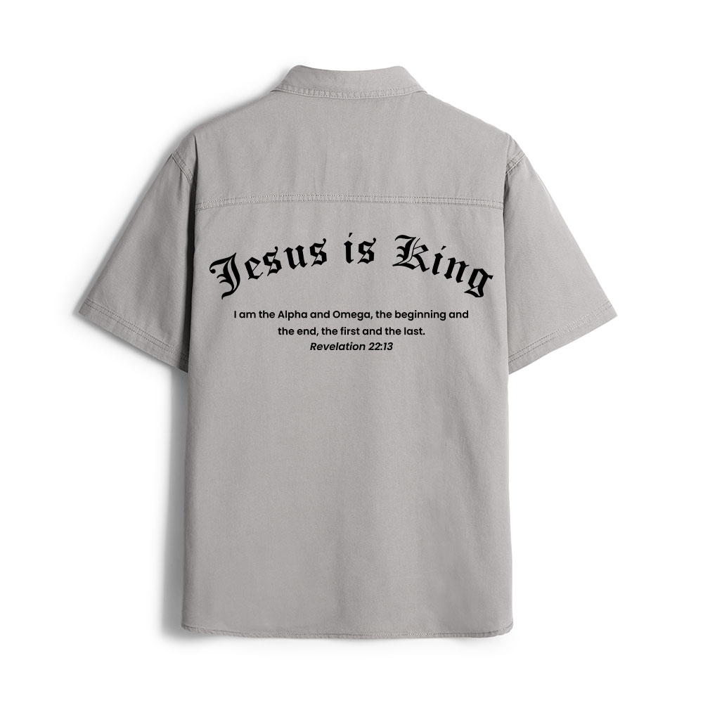 Jesus Is King Christian Work Shirt