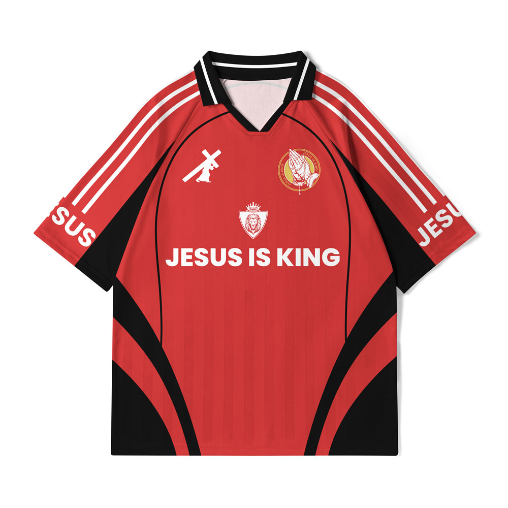 Jesus Is King Christian Collar Jersey