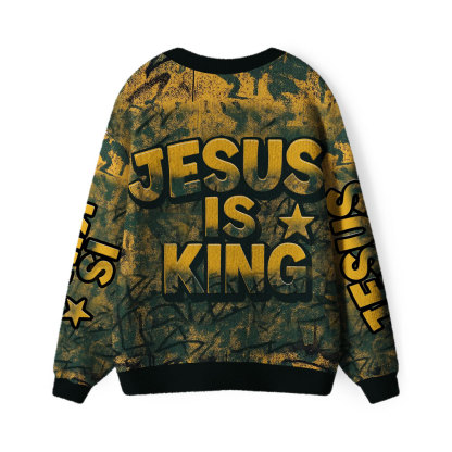 Jesus Is King Furry Christian Lightweight Cardigan