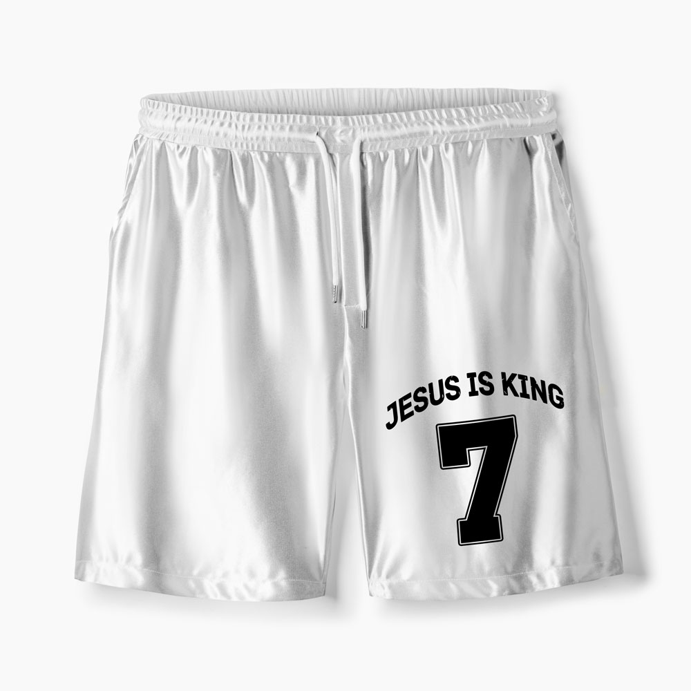Jesus Is King Oversized Shiny V-Neck Christian Jersey & Shorts