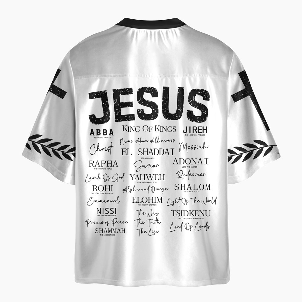 Jesus Is King Oversized Shiny V-Neck Christian Jersey & Shorts