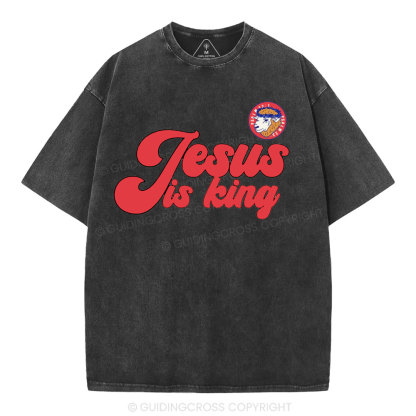 Jesus Is King Sheep Christian Washed T-Shirt