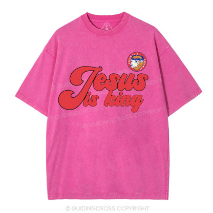 Jesus Is King Sheep Christian Washed T-Shirt