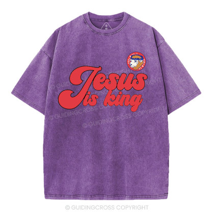 Jesus Is King Sheep Christian Washed T-Shirt