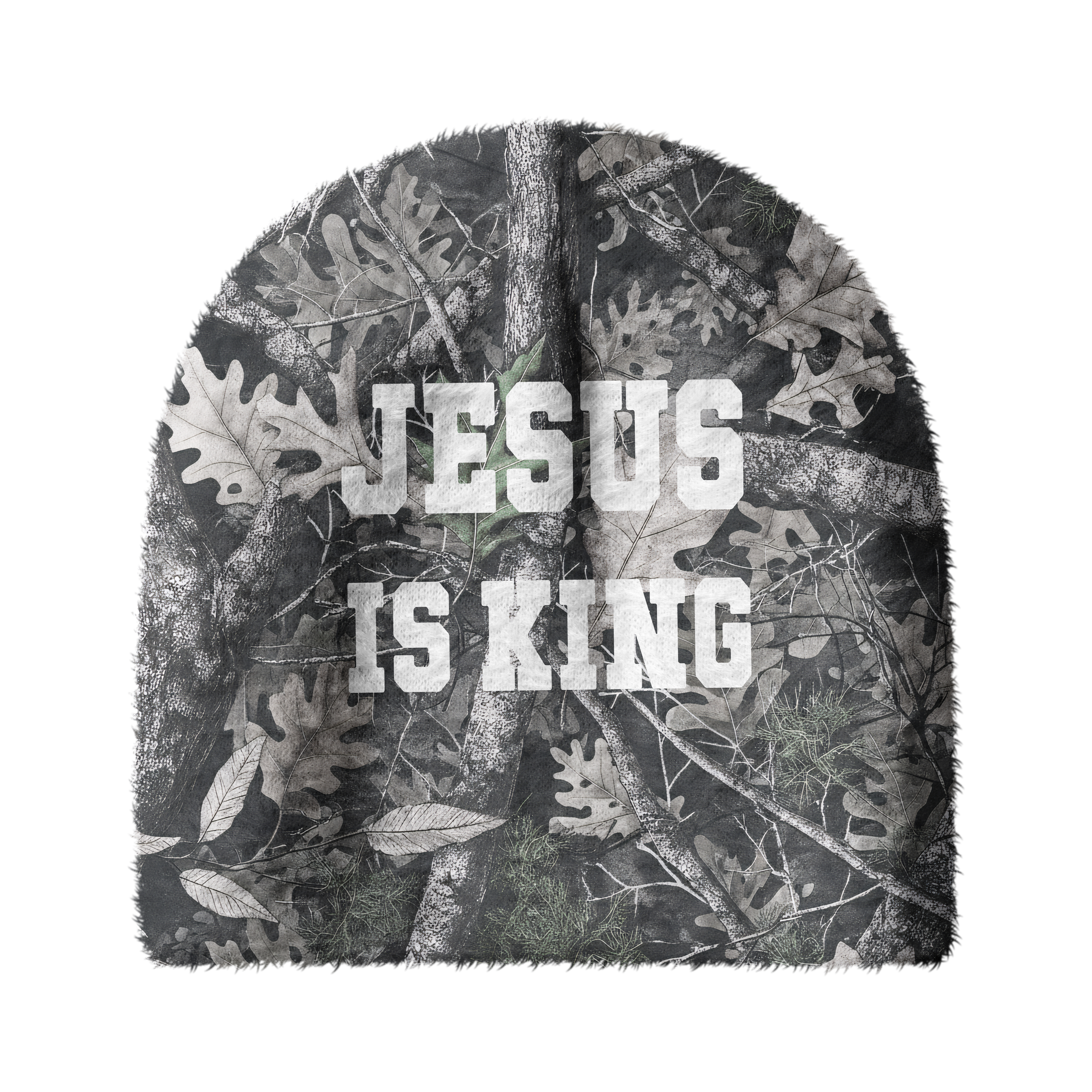 Jesus Is King Short Plush Christian Beanie