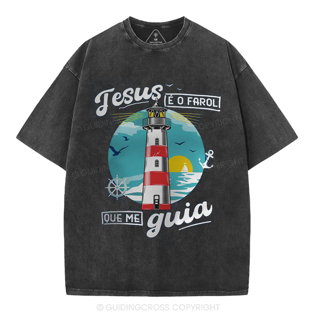 Jesus Is Light Christian Washed T-Shirt