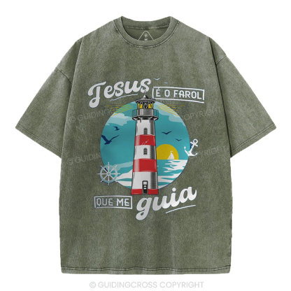 Jesus Is Light Christian Washed T-Shirt