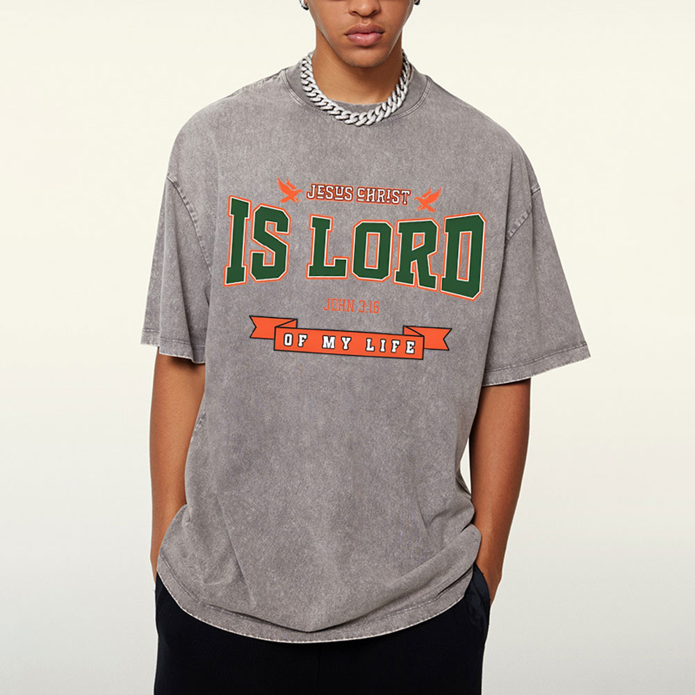 Jesus Is Lord Christian Washed T-Shirt