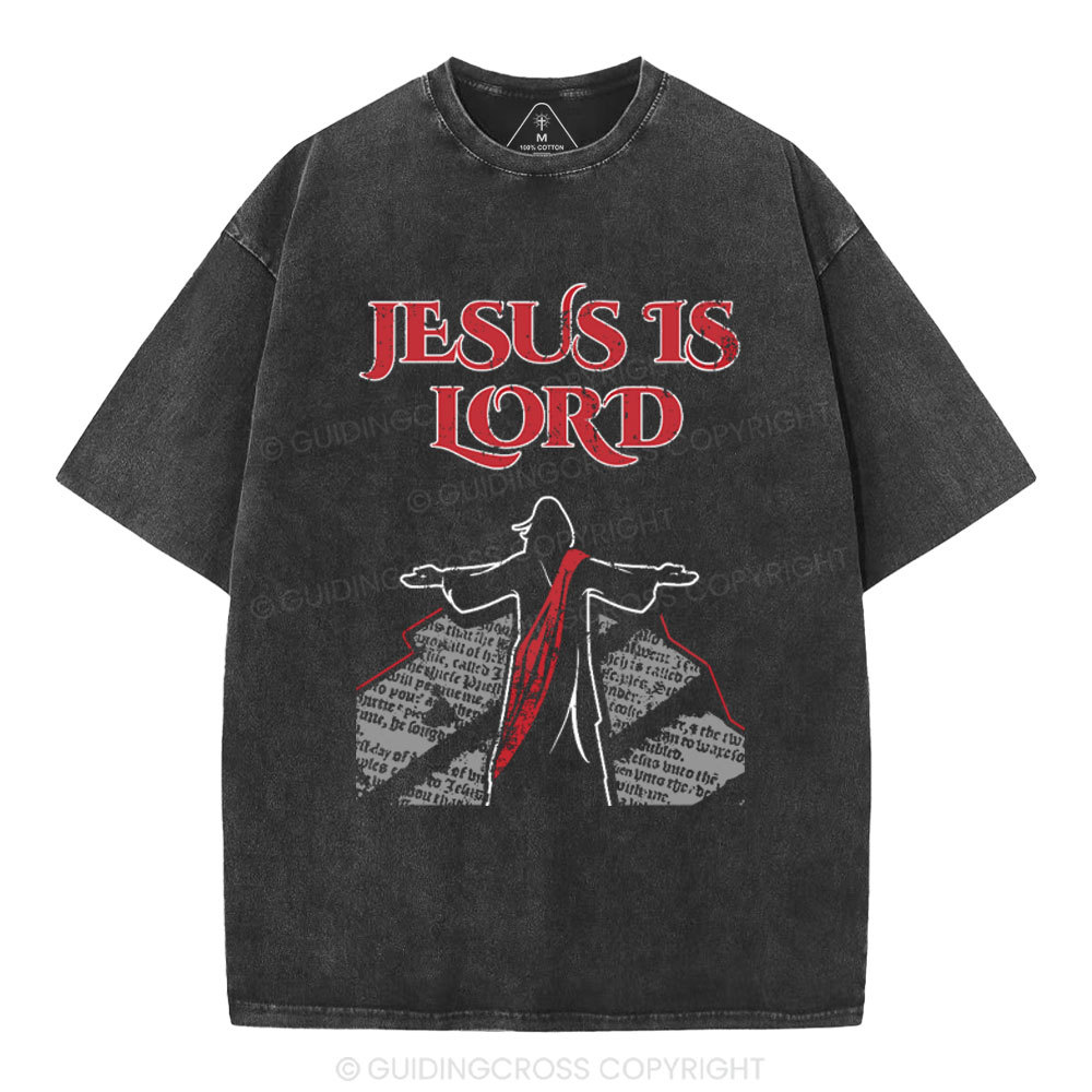 Jesus Is Lord Christian Washed T-Shirt
