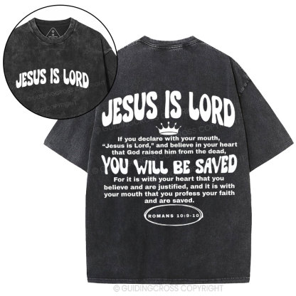 Jesus Is Lord Christian Washed T-Shirt
