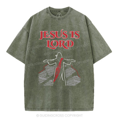 Jesus Is Lord Christian Washed T-Shirt