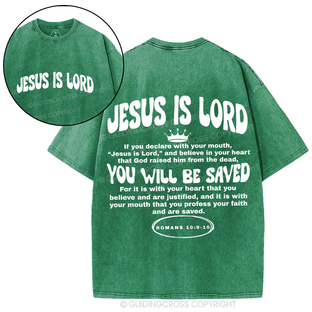 Jesus Is Lord Christian Washed T-Shirt