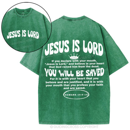 Jesus Is Lord Christian Washed T-Shirt