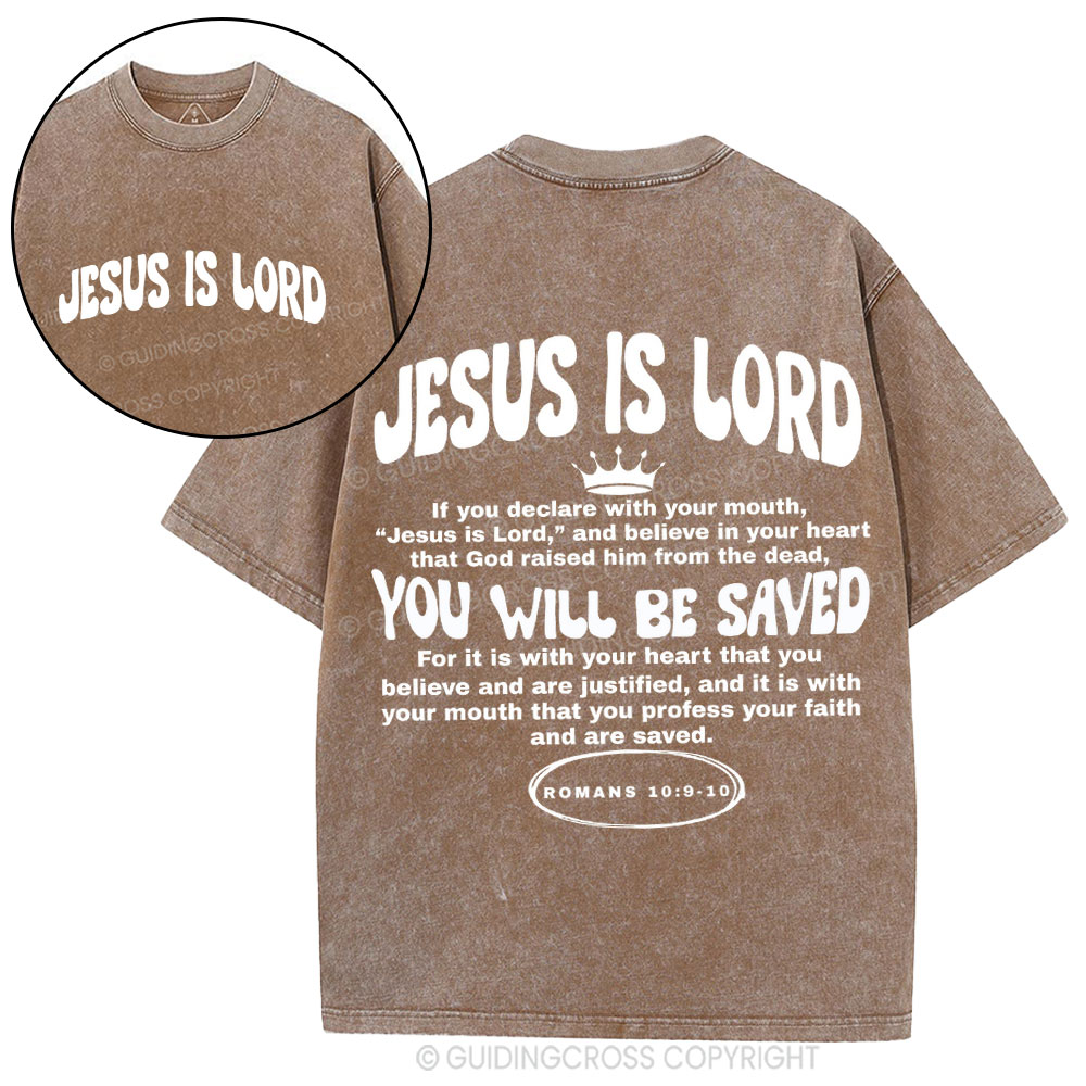 Jesus Is Lord Christian Washed T-Shirt