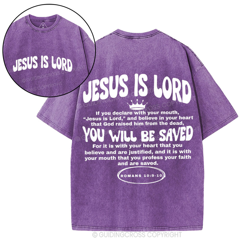Jesus Is Lord Christian Washed T-Shirt