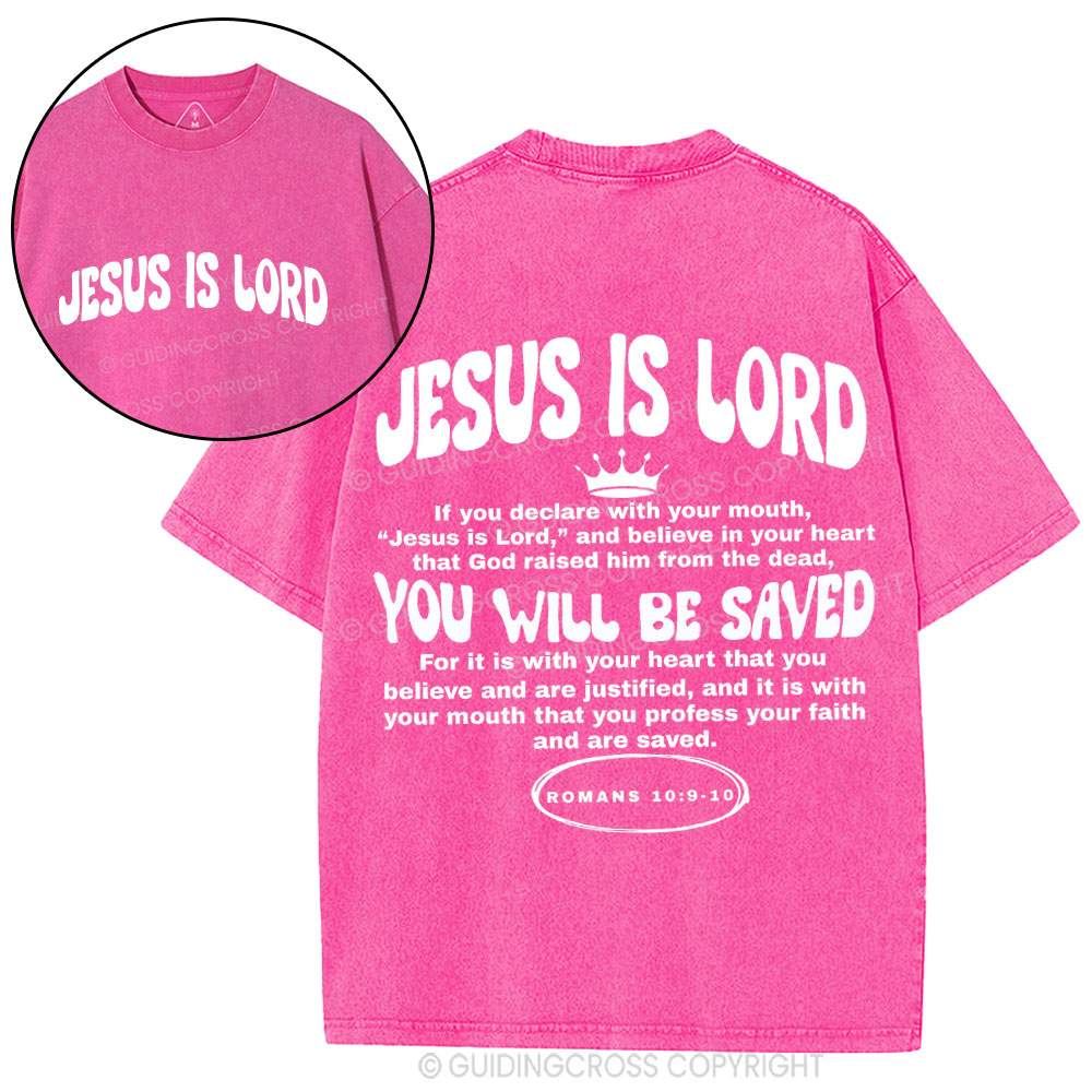 Jesus Is Lord Christian Washed T-Shirt