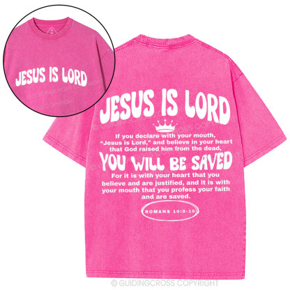 Jesus Is Lord Christian Washed T-Shirt