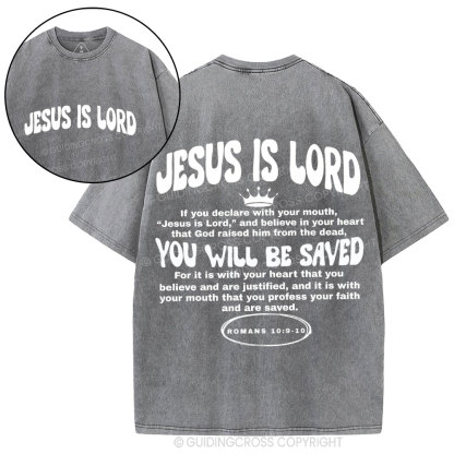 Jesus Is Lord Christian Washed T-Shirt