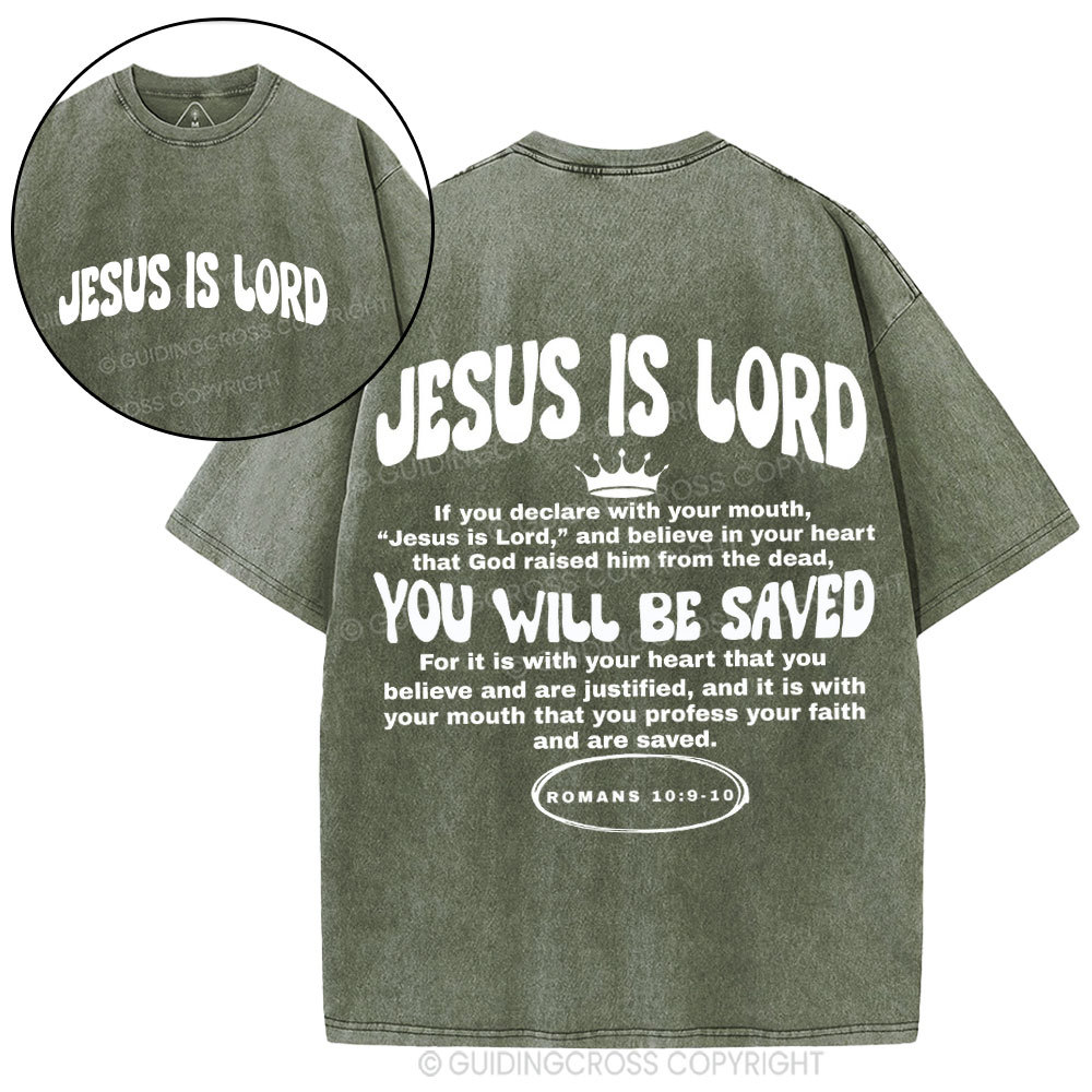 Jesus Is Lord Christian Washed T-Shirt