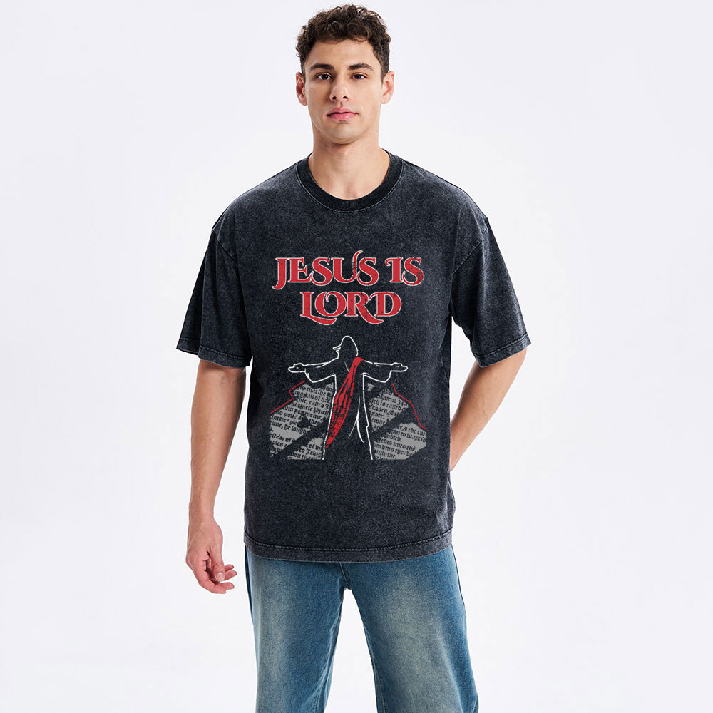 Jesus Is Lord Christian Washed T-Shirt