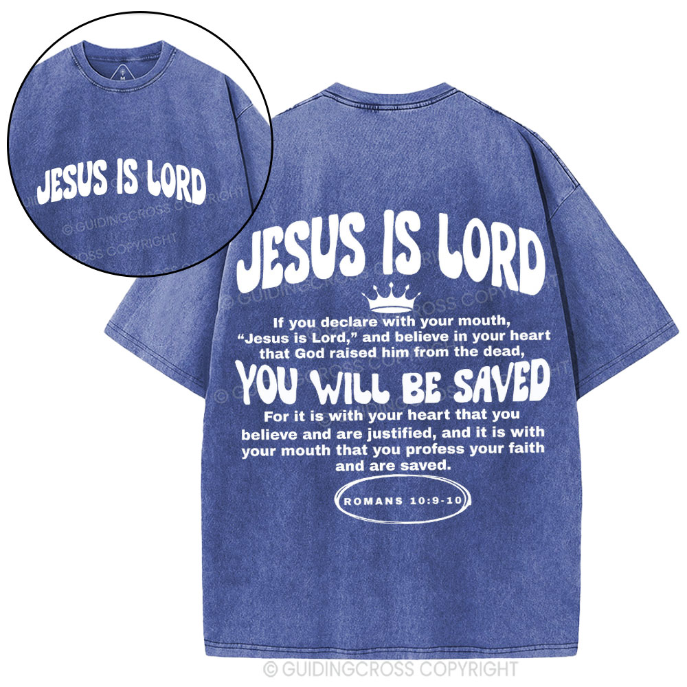 Jesus Is Lord Christian Washed T-Shirt